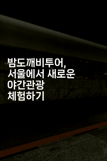 밤도깨비투어, 서울에서 새로운 야간관광 체험하기